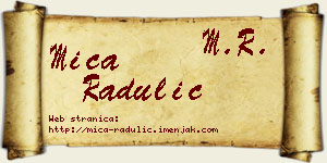 Mića Radulić vizit kartica